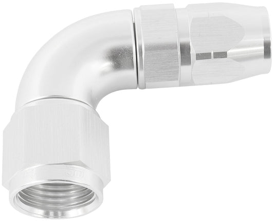 AF553-06-08S - STEPPED 90 DEG HOSEEND -6 HOSETO -8AN REDUCER HOSE END SILVE