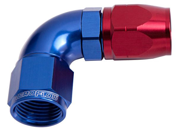 AF553-06-25 - ALLOY 90 DEG HOSE END -6AN BLUE CUTTER STYLE FULL 25pk
