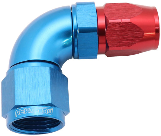 AF553-08-10 - STEPPED 90 DEG HOSEEND -8 HOSETO -10AN REDUCER HOSE END BLUE