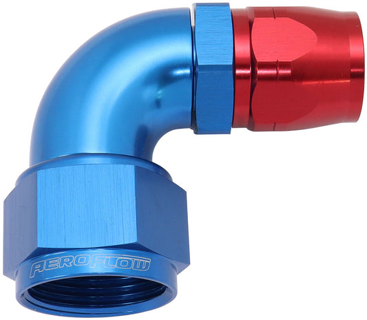 AF553-12-16 - STEPPED 90 DEG FEMALE -16 AN TO -12AN REDUCER HOSE END BLUE