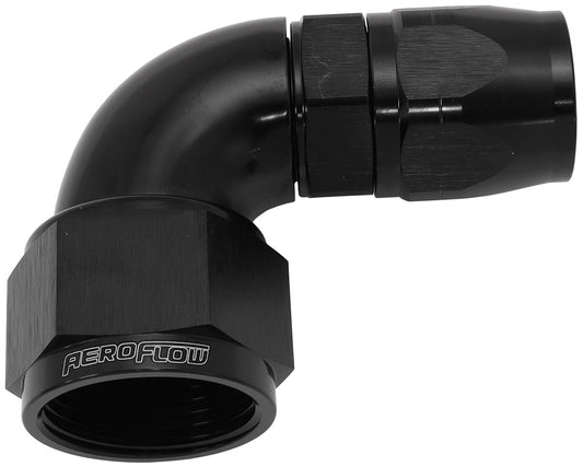 AF553-12-16BLK - STEPPED 90 DEG FEMALE -16 AN TO -12AN REDUCER HOSE END BLAC