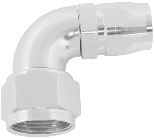 AF553-12-16S - STEPPED 90 DEG FEMALE -16 AN TO -12AN REDUCER HOSE END SILV