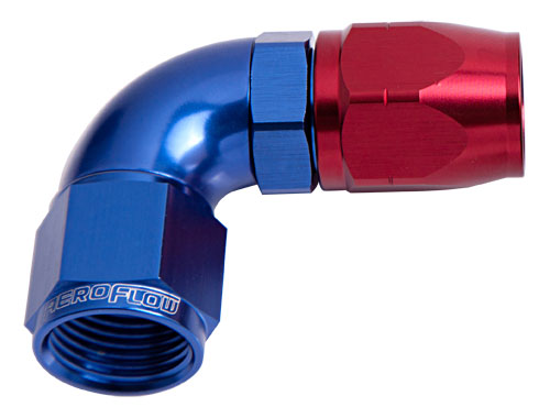 AF553-20 - ALLOY 90 DEG HOSE END -20AN BLUE CUTTER STYLE FULL FLOW