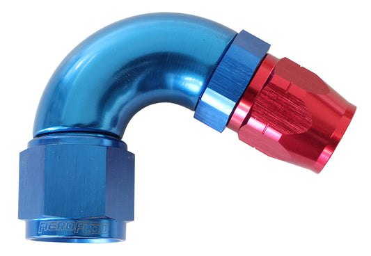 AF554-08-06 - STEPPED 120 DEG HOSEEND -8 HOSTO -6AN EXPANDER HOSE END BLUE