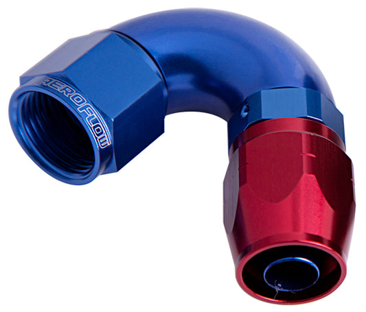 AF554-10 - ALLOY 120 DEG HOSE END -10AN BLUE CUTTER STYLE FULL FLOW
