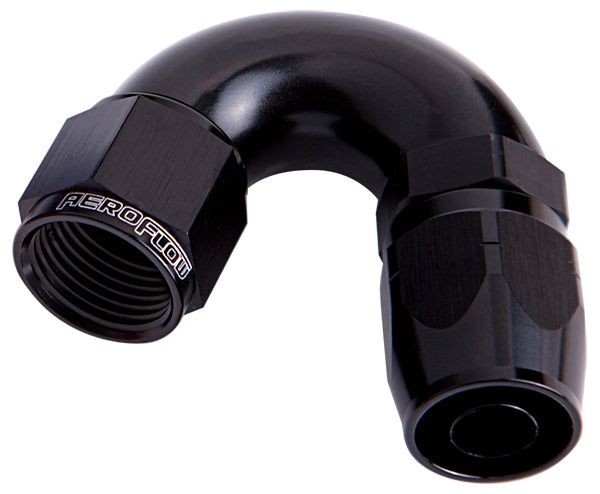 AF555-06BLK - ALLOY 150 DEG HOSE END -6AN BLACK CUTTER STYLE FULL FLOW