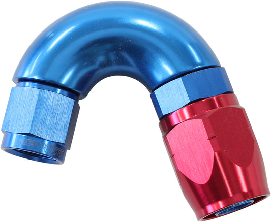 AF555-08-06 - STEPPED 150 DEG HOSEEND -8 HOSTO -6AN EXPANDER HOSE END BLUE