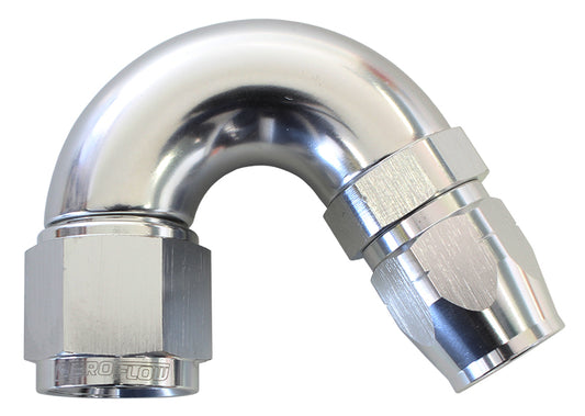 AF555-08-10S - STEPPED 150 DEG HOSEEND -8 HOSTO -10AN REDUCER HOSE END SILV