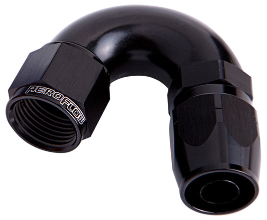 AF555-10BLK - ALLOY 150 DEG HOSE END -10AN BLACK CUTTER STYLE FULL FLOW
