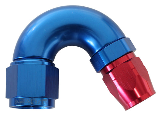AF555-12-16 - STEPPED 150 DEG HOSEEND 12 HOSTO -16AN REDUCER HOSE END BLUE