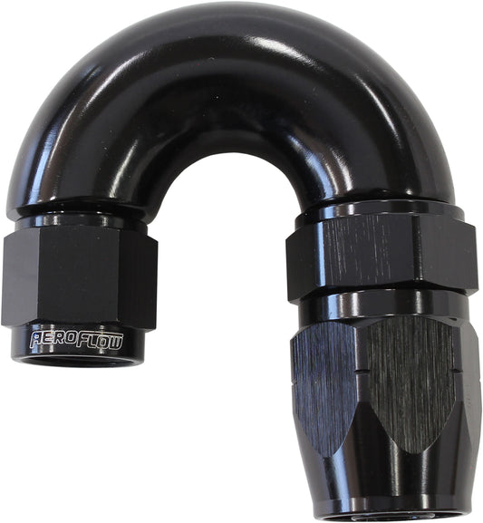 AF556-08-06BLK - STEPPED 180 DEG HOSEEND -8 HOSTO -6AN REDUCER HOSE END BLACK