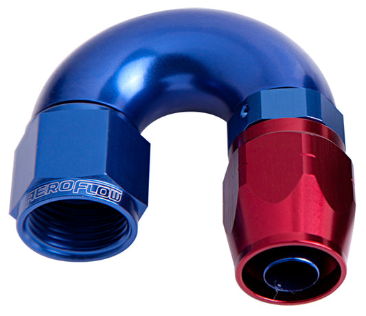 AF556-16 - ALLOY 180 DEG HOSE END -16AN BLUE CUTTER STYLE FULL FLOW