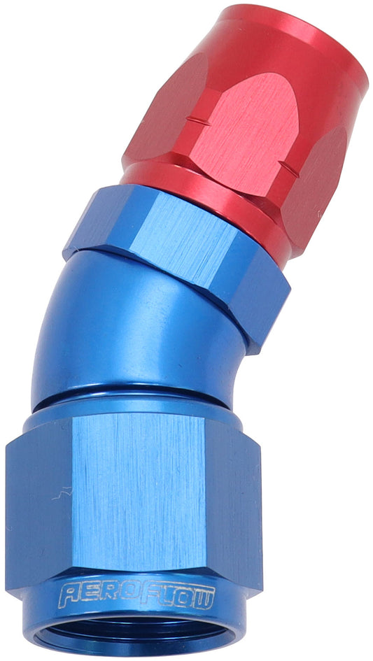 AF557-06-08 - ALLOY 30 DEG HOSE END -6 HOSE TO -8AN REDUCER HOSE END BLUE