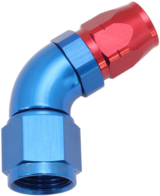 AF558-06-08 - ALLOY 60 DEG HOSE END -6 HOSE TO -8 REDUCER HOSE END BLUE
