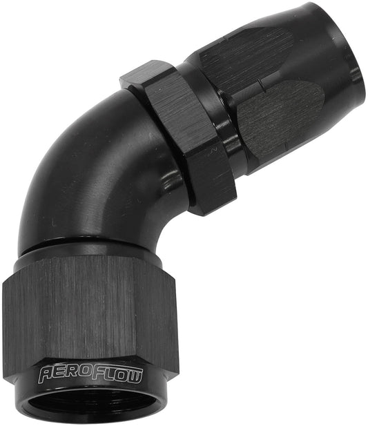 AF558-08-10BLK - ALLOY 60 DEG HOSE END -8 HOSE TO -10 REDUCER HOSE END BLACK