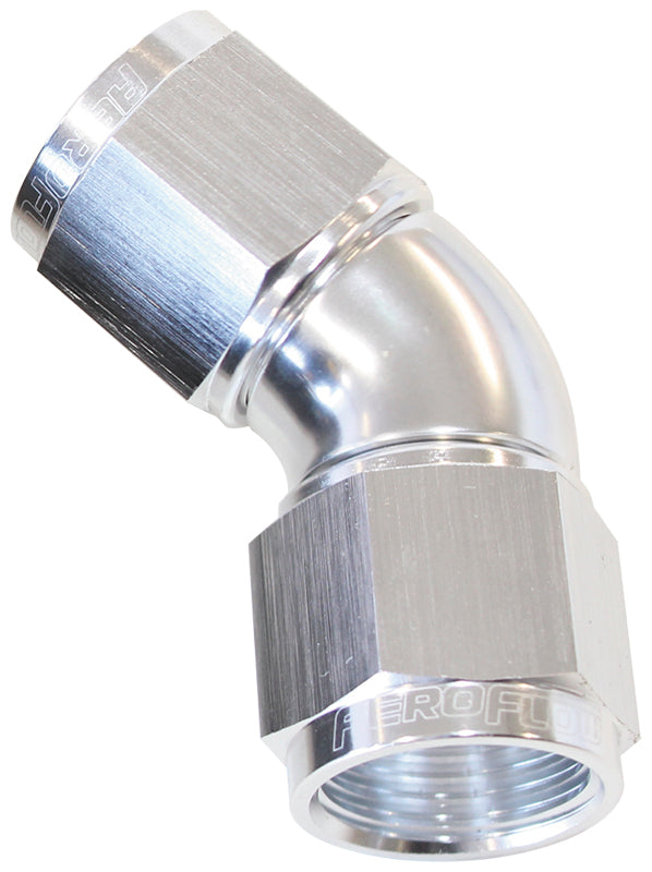 AF563-20S - -20AN 45 DEG SWIVEL COUPLER SILVER BILLET FULL FLOW 1PIECE