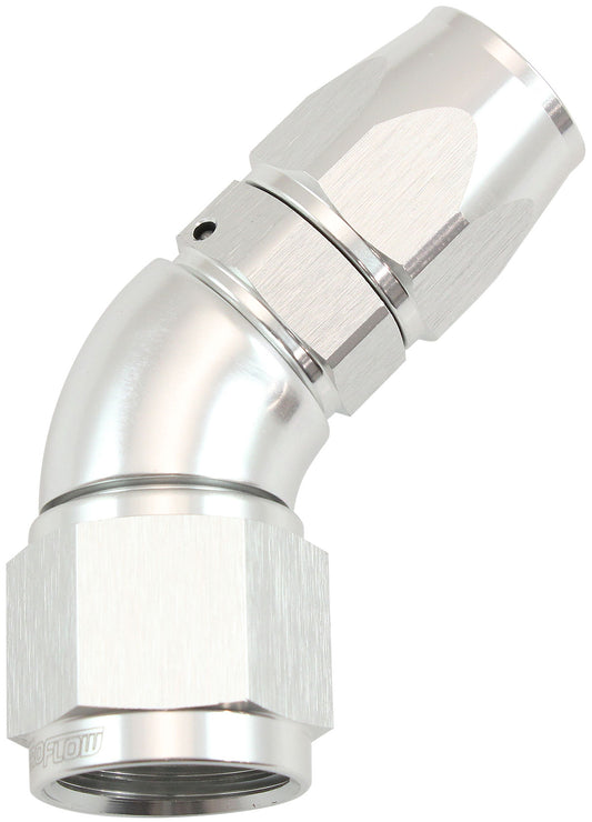 AF572-08-10DS - STEPPED 45 DEGREE END -8 HOSE TO -10AN REDUCER HOSE END SILVTEFLON AF 572-08-10DS