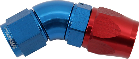 AF572-10-08D - STEPPED 45 DEGREE END -10 HOSETO -8AN EXPANDER HOSE END BLUETEFLON AF 572-10-08D