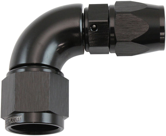 AF573-06-08DBLK - STEPPED 90 DEGREE END -6 HOSE TO -8AN REDUCER HOSE END BLACKTEFLON AF 573-06-08DBLK