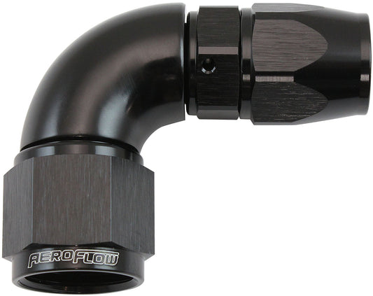 AF573-08-10DBLK - STEPPED 90 DEGREE END -8 HOSE TO -10AN REDUCER HOSE END BLACTEFLON AF 573-08-10DBLK