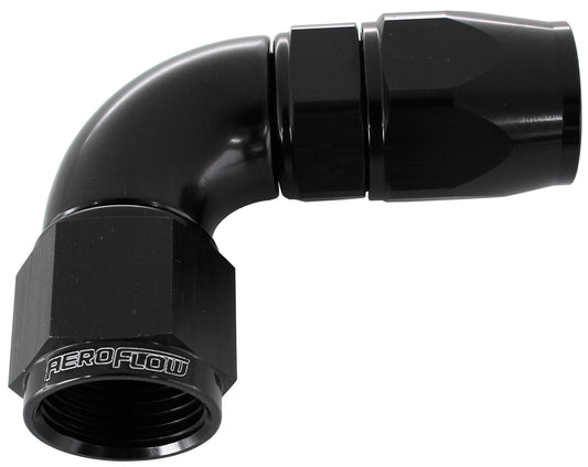 AF573-10DBLK-25 - 90 DEG -10AN FULL FLOW TEFLON HOSE END BLACK 1 PIECE 25pk