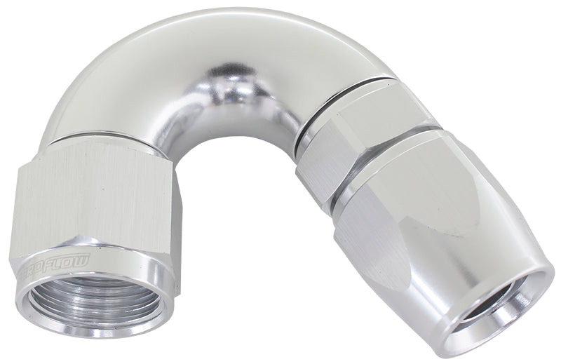 AF575-06DS - 150 DEG -6AN FULL FLOW TEFLON HOSE END SILVER 1 PIECE FULLFL