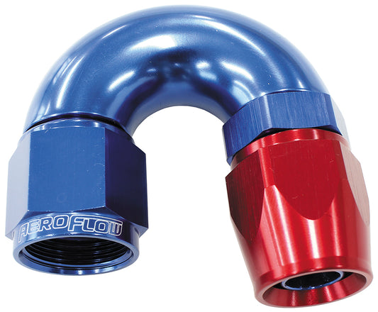 AF576-12D - 180 DEG -12AN FULL FLOW TEFLONHOSE END BLUE 1 PIECE FULLFLOW