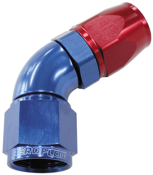 AF578-03D - 60 DEG -3AN FULL FLOW TEFLON HOSE END BLUE 1 PIECE FULLFLOW