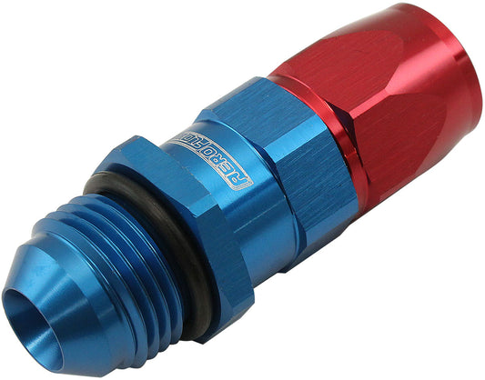 AF580-06-08D - MALE -8AN to -6AN TEFLON HOSE END STRAIGHT MALE ORB BLUE