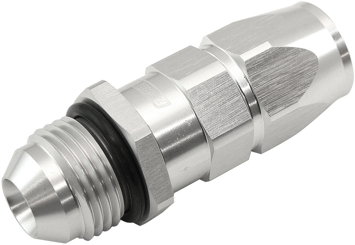 AF580-06-08DS - MALE -8AN to -6AN TEFLON HOSE END STRAIGHT MALE ORB SILVER