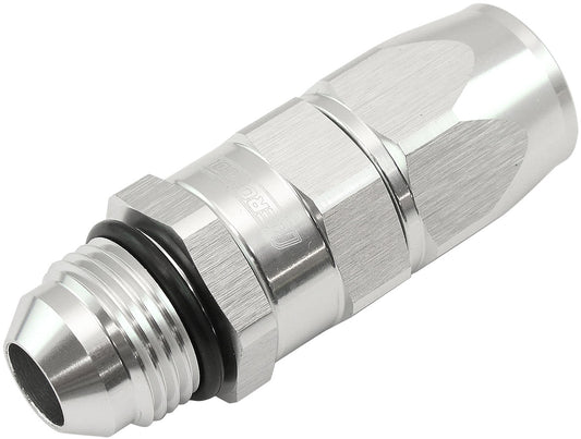 AF580-08-08DS - MALE -8AN to -8AN TEFLON HOSE END STRAIGHT MALE ORB SILVER