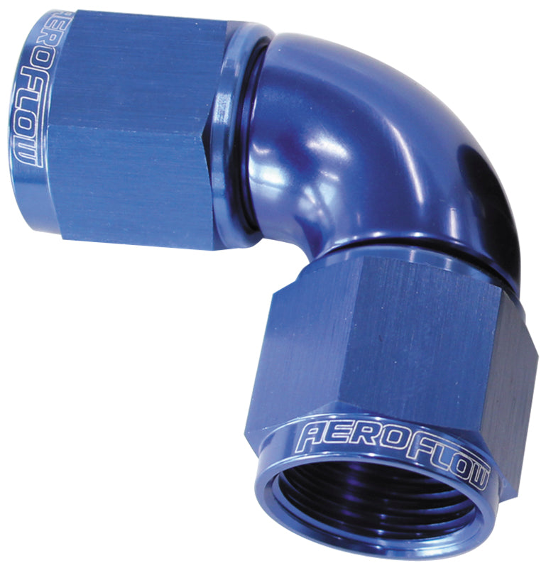 AF583-20 - -20AN 90 DEG SWIVEL COUPLER BLUE BILLET FULL FLOW 1 PIECE