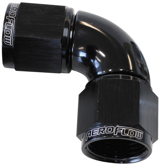 AF583-20BLK - -20AN 90 DEG SWIVEL COUPLER BLACK BILLET FULL FLOW 1 PIECE