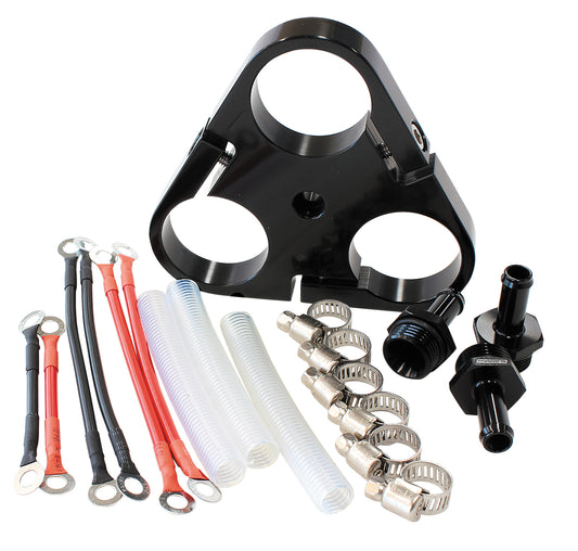 AF59-4053BLK - AEROFLOW TRIPLE 40mm PUMP BRACKET & IN TANK HOSE