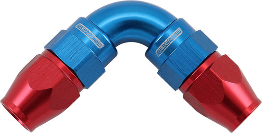 AF593-04-04D - 90 DEG -4AN TO -4AN TEFLON FULL FLOW DOUBLE HOSE ENDS BLUE PTFE - AF 593-04-04D