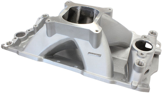 AF6001-1000 - SBC HI RISE INTAKE MANIFOLD SINGLE PLANE CHEV 350 NATURAL