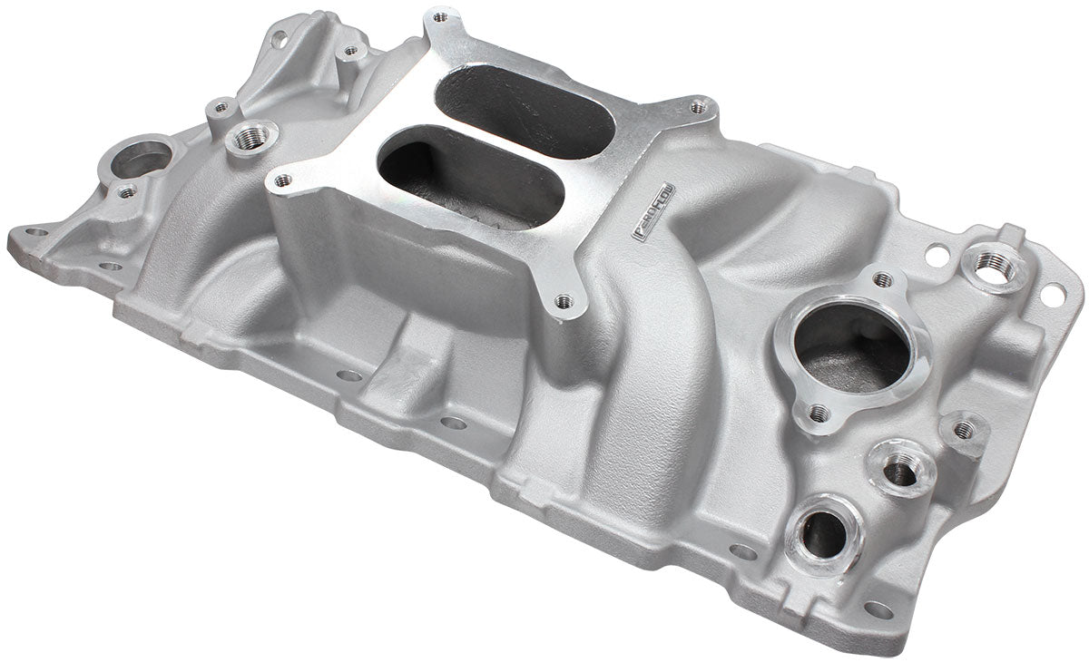 AF6010-1000 - SBC STREET INTAKE MANIFOLD DUAL PLANE CHEV 350 NATURAL