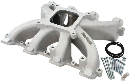 AF6040-5000 - GM LS CARBY INTAKE MANIFOLD CATHEDRAL PORT NON-EFI LS1 LS2NATURAL Aeroflow - AF6040-5000