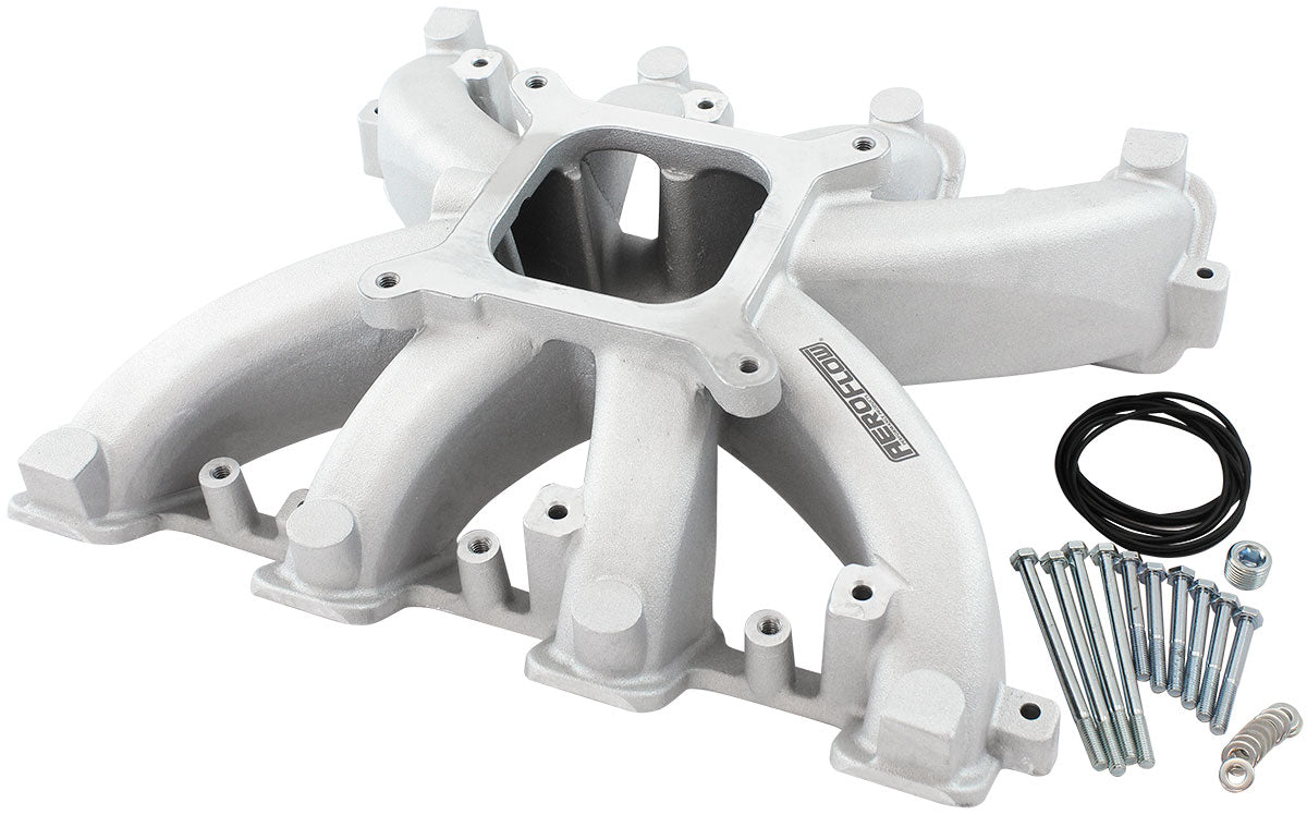 AF6040-6000 - GM LS CARBY INTAKE MANIFOLD RECTANGLE PORT NON-EFI LS3 NATURAL Aeroflow- AF 6040-6000