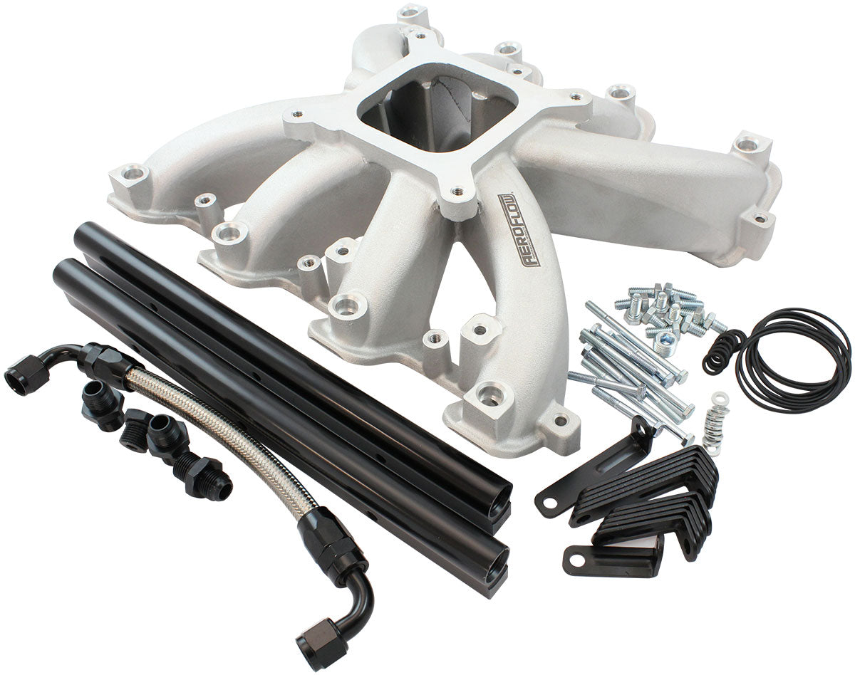 AF6050-5000 - GM LS CARBY INTAKE MANIFOLD CATHEDRAL PORT EFI LS1 LS2 NATURAL Aeroflow - AF6050-5000
