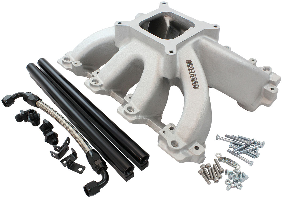 AF6050-5001 - GM LS CARBY INTAKE MANIFOLD CATHEDRAL HI RISE EFI LS1 LS2 NATURAL Aeroflow - AF6050-5001