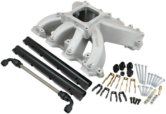AF6050-6001 - GM LS CARBY INTAKE MANIFOLD RECTANGLE HI RISE EFI LS3 NATURAL Aeroflow - AF6050-6001