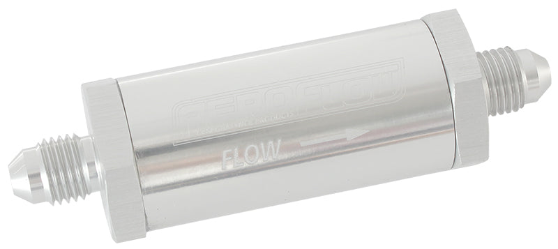 AF607-04S - -4AN TURBO INLINE OIL FILTER SILVER 30 MICRON WASHABLE