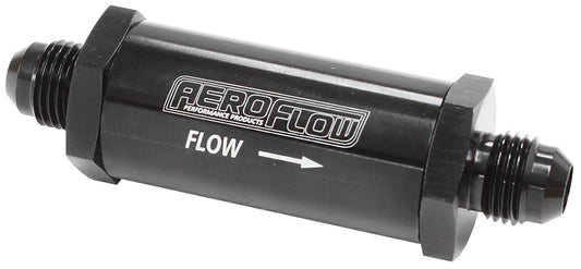AF607-06BLK - -6AN TURBO INLINE OIL FILTER BLACK 30 MICRON WASHABLE