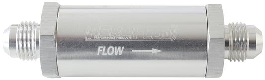 AF607-06S - -6AN TURBO INLINE OIL FILTER SILVER 30 MICRON WASHABLE