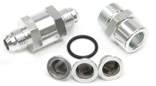 AF608-03S - -3AN INLINE FUEL & OIL FILTER SILVER 3X FILTER 30,80,150 MIC
