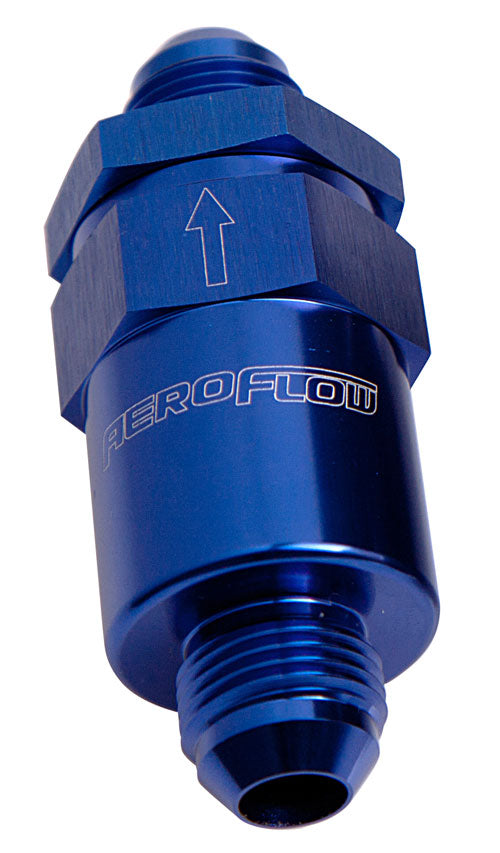 AF609-08 - BILLET FUEL FILTER -8AN BLUE 30 MICRON BRONZE FILTER