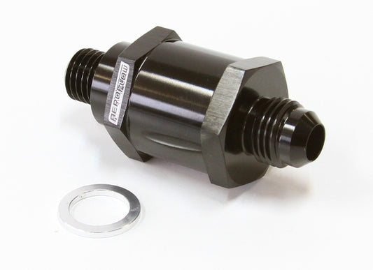 AF615-08BLK - M12 X 1.5MM X -8AN CHECKVALVE BLACK MALE TO MALE BOSCH PUMP