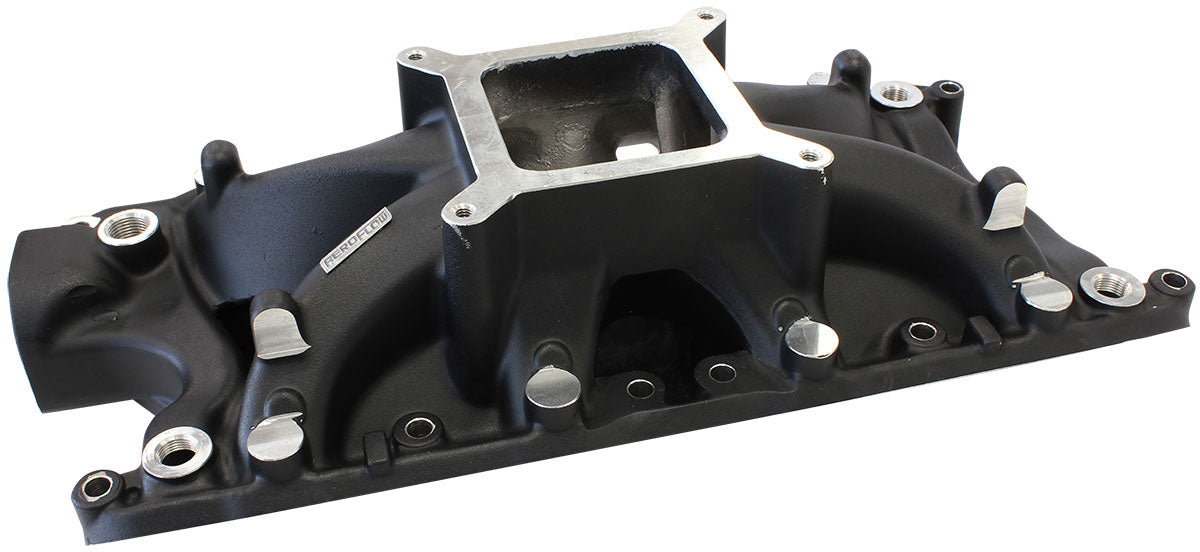AF6200-2002 - SBF HI RISE INTAKE MANIFOLD SINGLE PLANE FORD 302 BLACK
