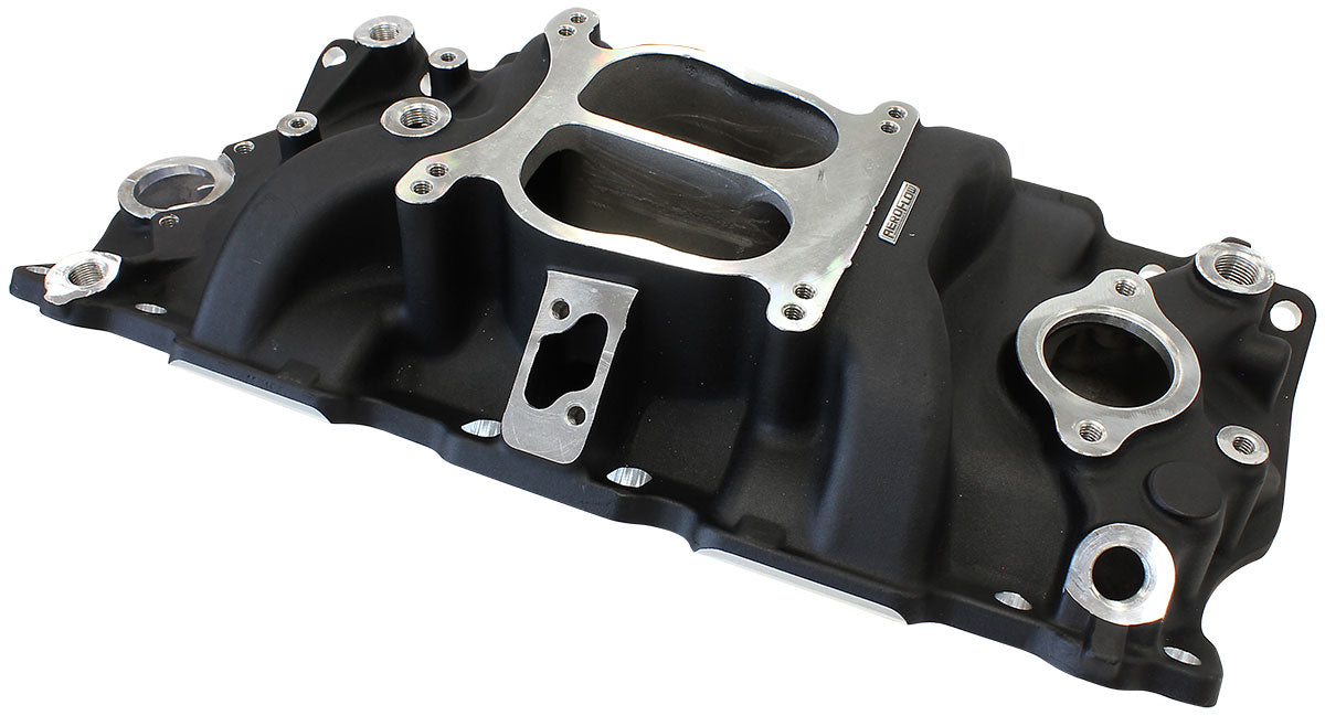 AF6211-1000 - SBC CLASSIC INTAKE MANIFOLD DUAL PLANE CHEV 350 BLACK